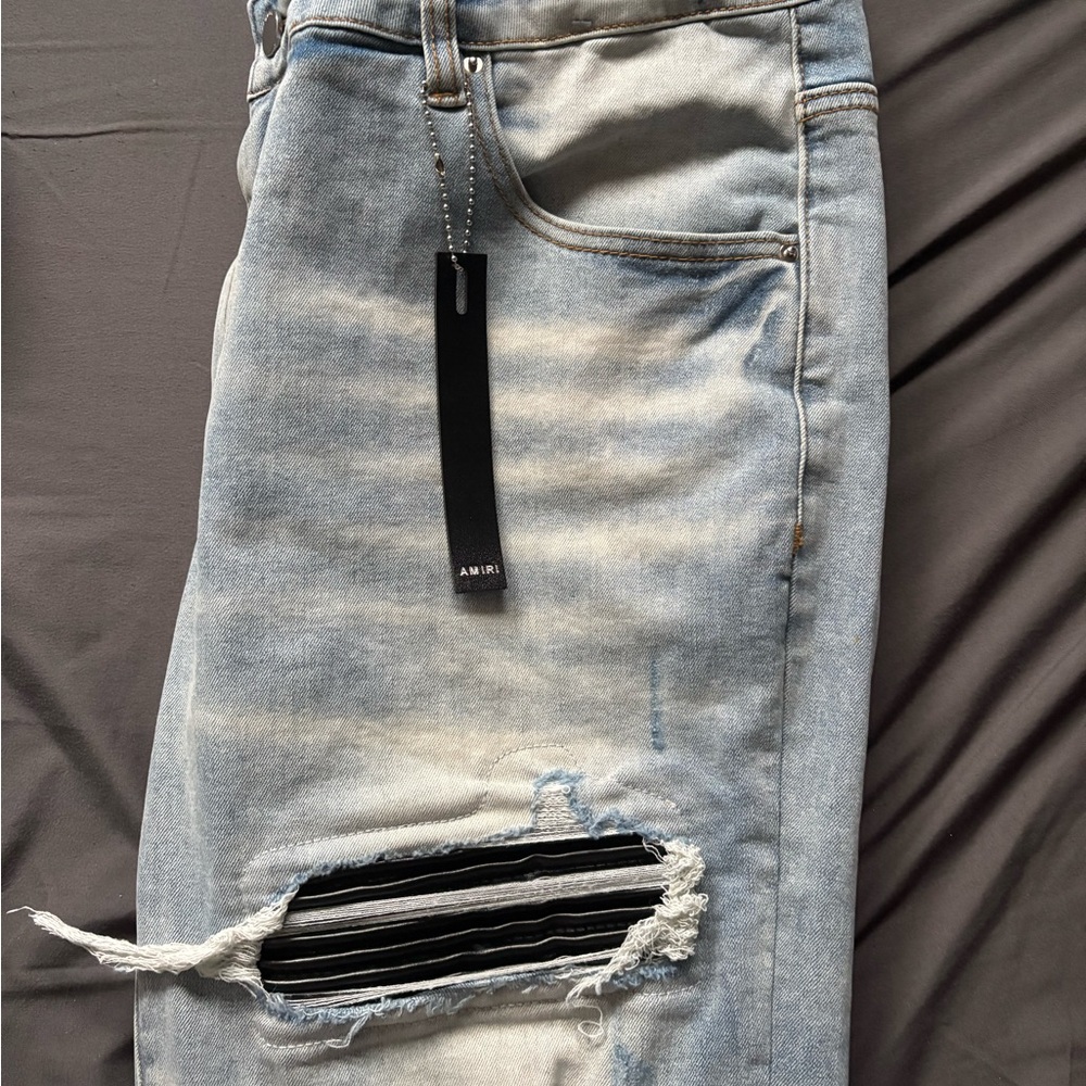 AMIRI Light Blue Denim with Black Label